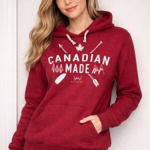 Women's Red Canadian Made Polar Piece Hoodie